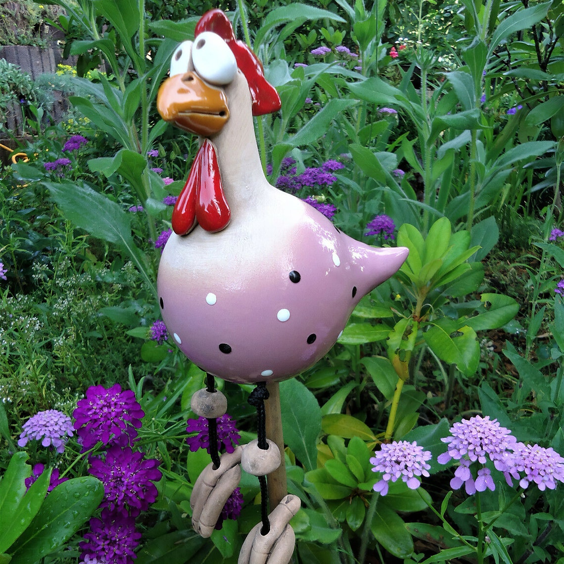 Chicken Yard Art Chicken Decor Statue Garden Ar Indoor Etsy