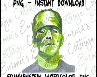 Frankenstein PNG | Aquarel Sublimatie Design | Direct downloaden | Halloween