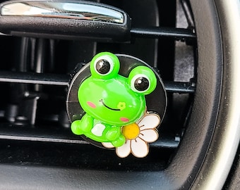 Frog Air Freshener for car, Frog car accessory, Frog Air freshener, Frog car charm, freshie vent clip, Frog charm, Car Accessory, frog lover