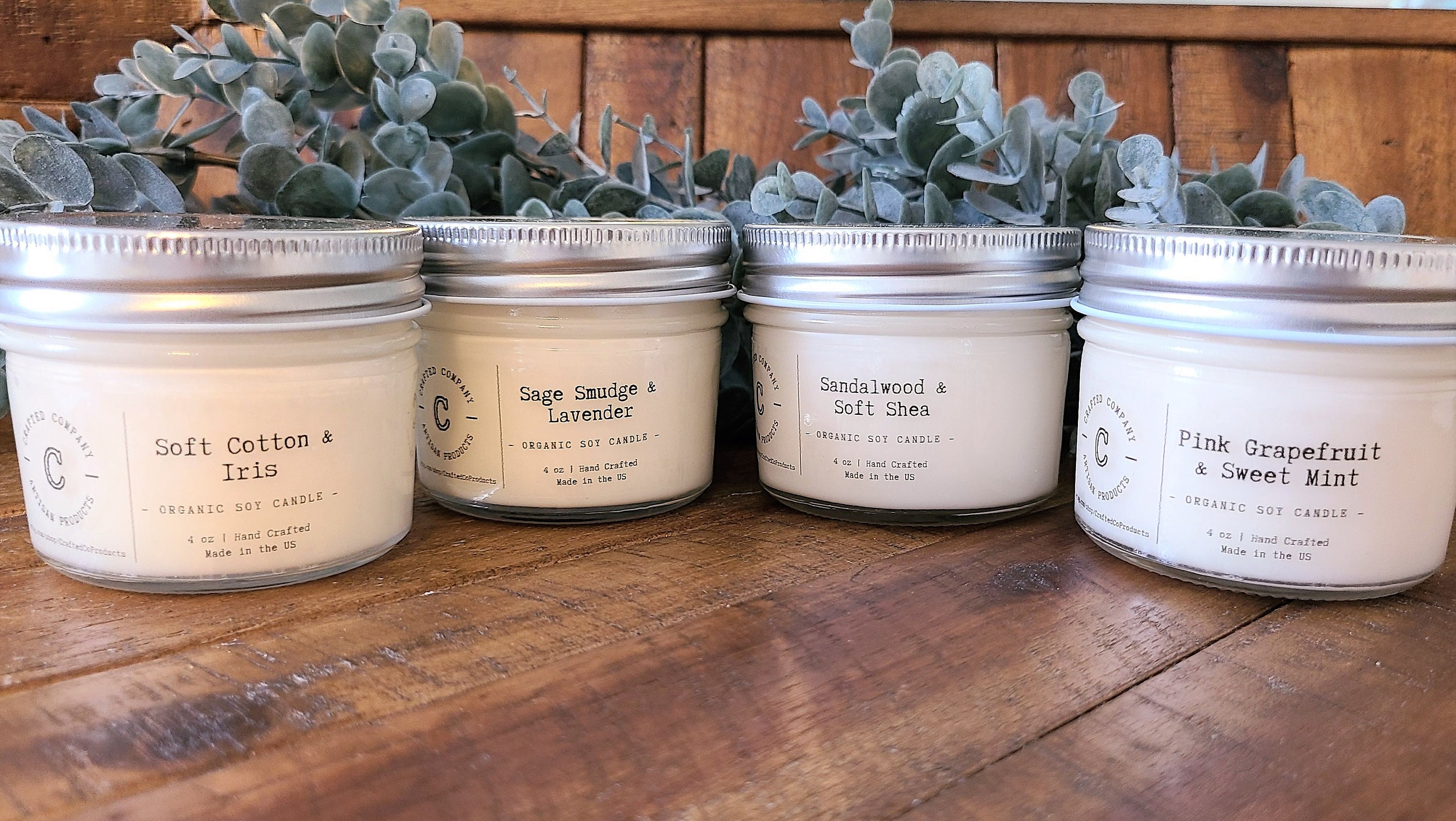 Organic Soy Candles 4oz 4 candle set Choose your scents Etsy