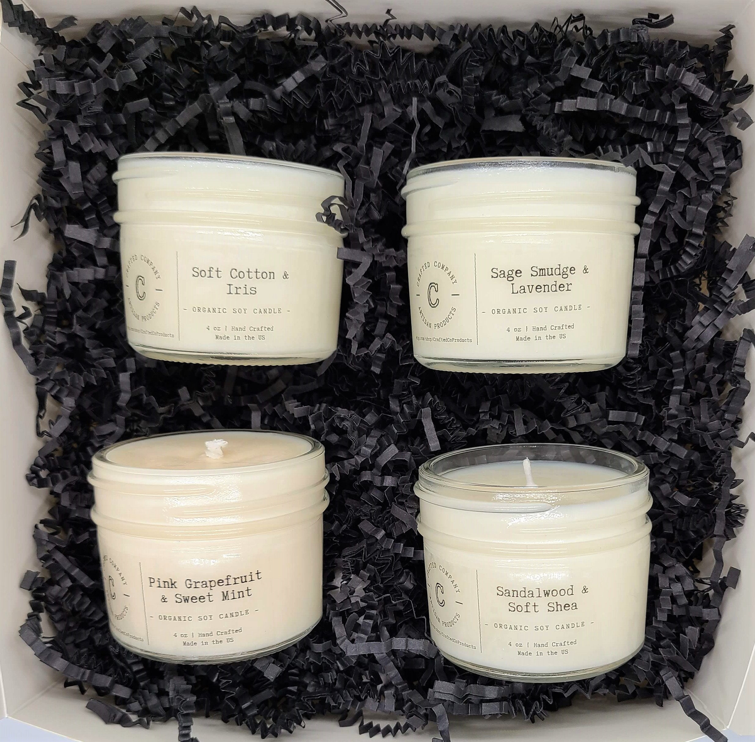 Organic Soy Candles 4oz 4 candle set Choose your scents Etsy
