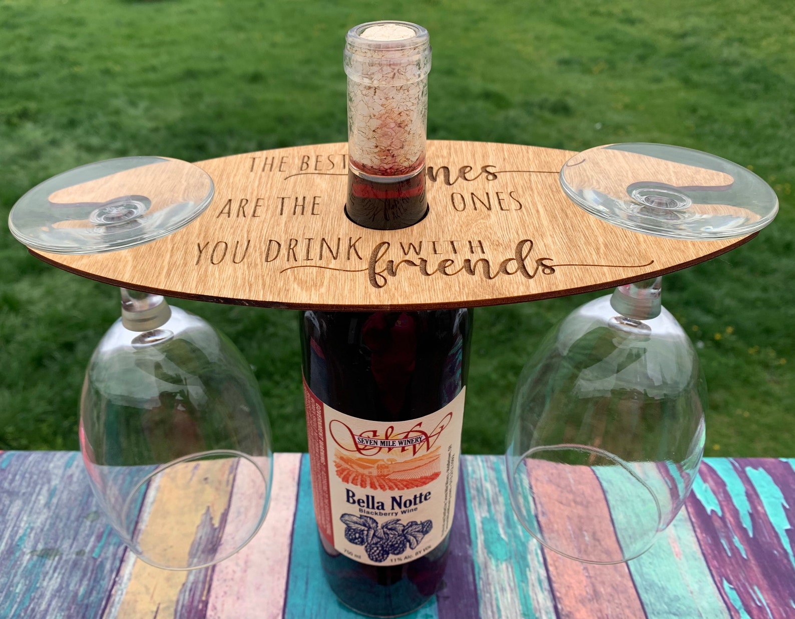 Wine Butler/wooden Wine Caddy/wine Glass Etsy