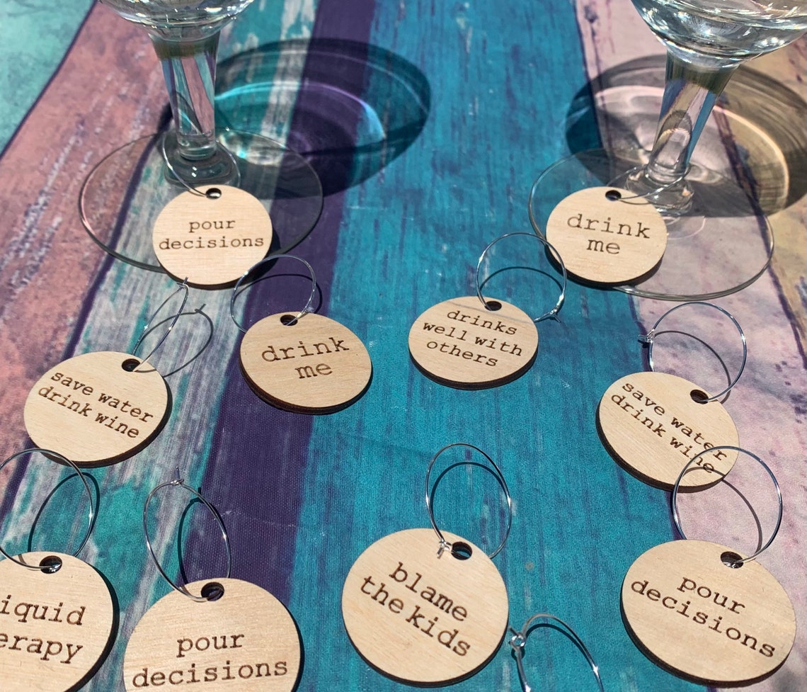 Funny Wine Charms/wine glass charms/party favor/gift for Etsy