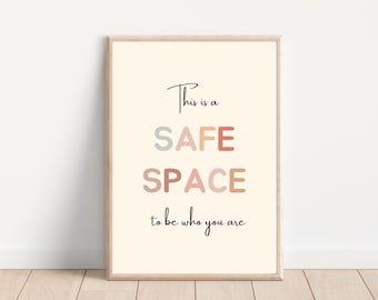 Safe Space Poster: Boho Classroom Decor (Digital Download)