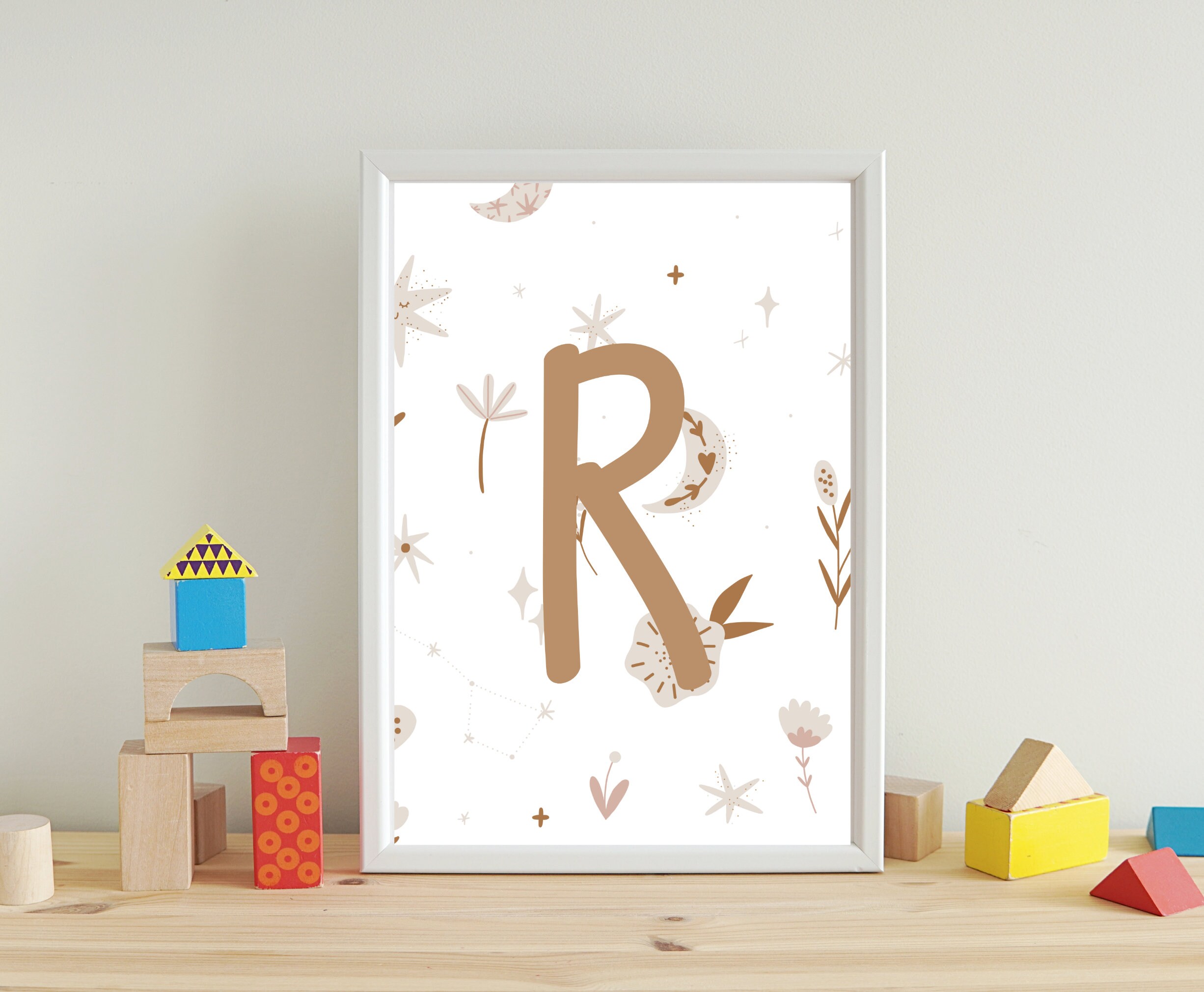 Boho Letter R Print: Custom Monogram Initial (digital Download) - Etsy
