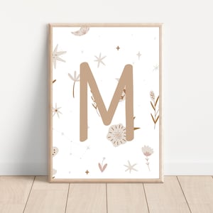 Letter M Print,Personalized Name Sign,Customized Letter Sign,Letter Poster,Classroom Alphabet,Classroom Decor.