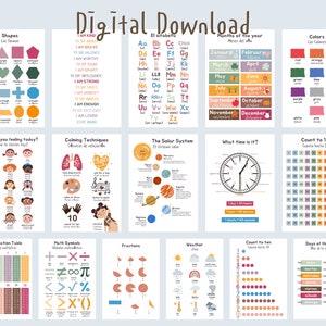Bilingual Spanish Educational Posters for Kids (digital Download) - Etsy