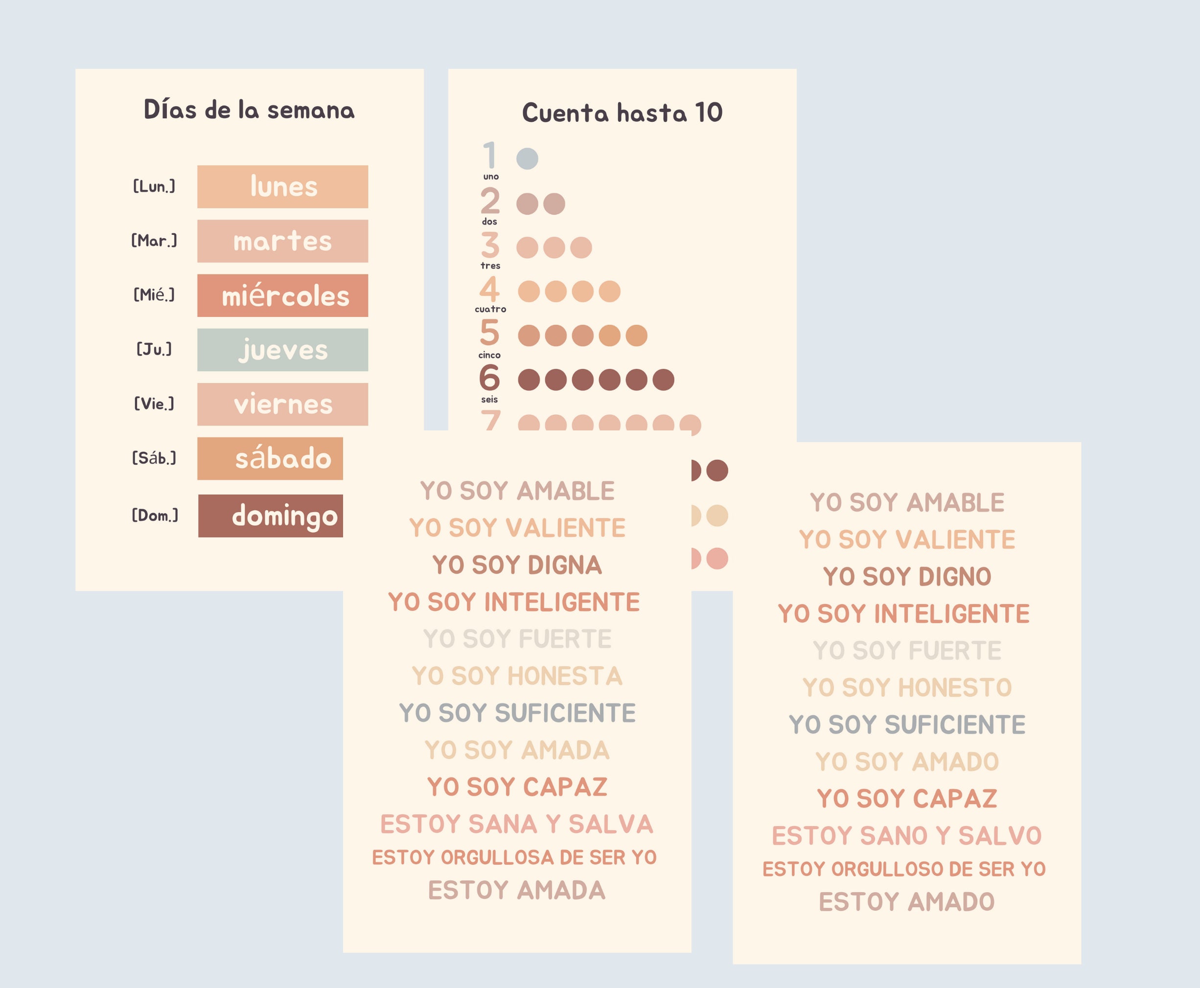 Spanish Educational Poster Set spanish Abcstudy (Download Now) 