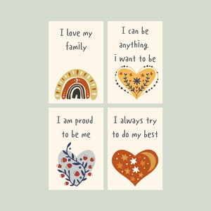 Rainbow Boho Affirmation Cards for Kids , Printable Positive ...