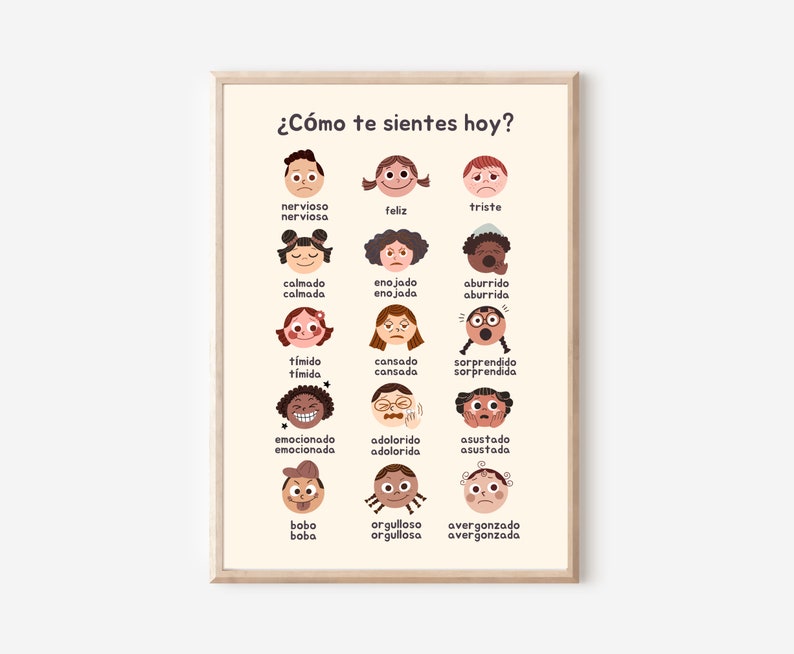 Spanish Emotions Poster Calming Corner Set Calm Down - Etsy