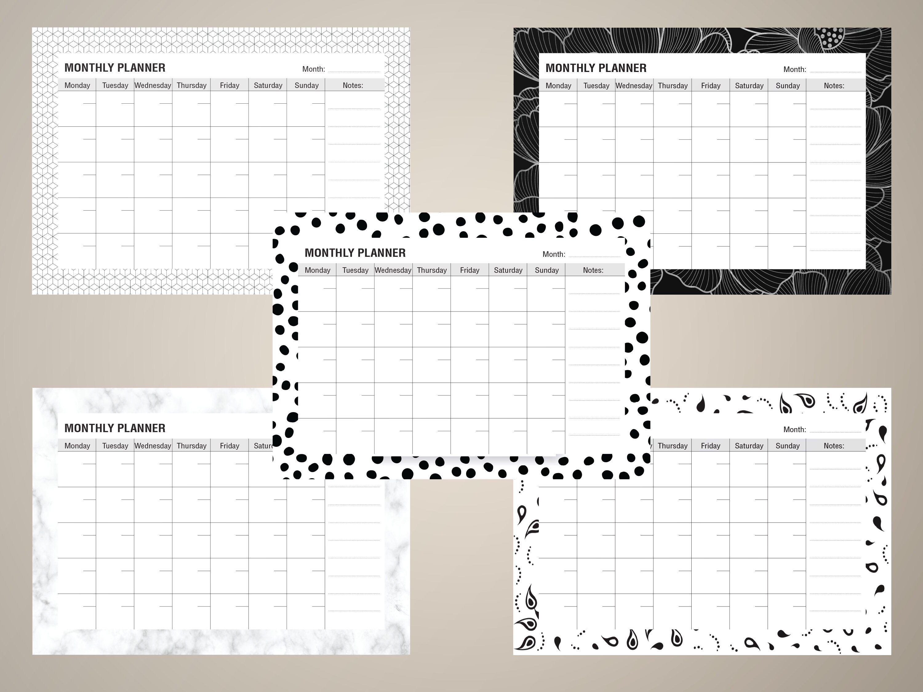 MONTHLY ACTIVITY PLANNER. Monthly planner. Planner. Calendar | Etsy