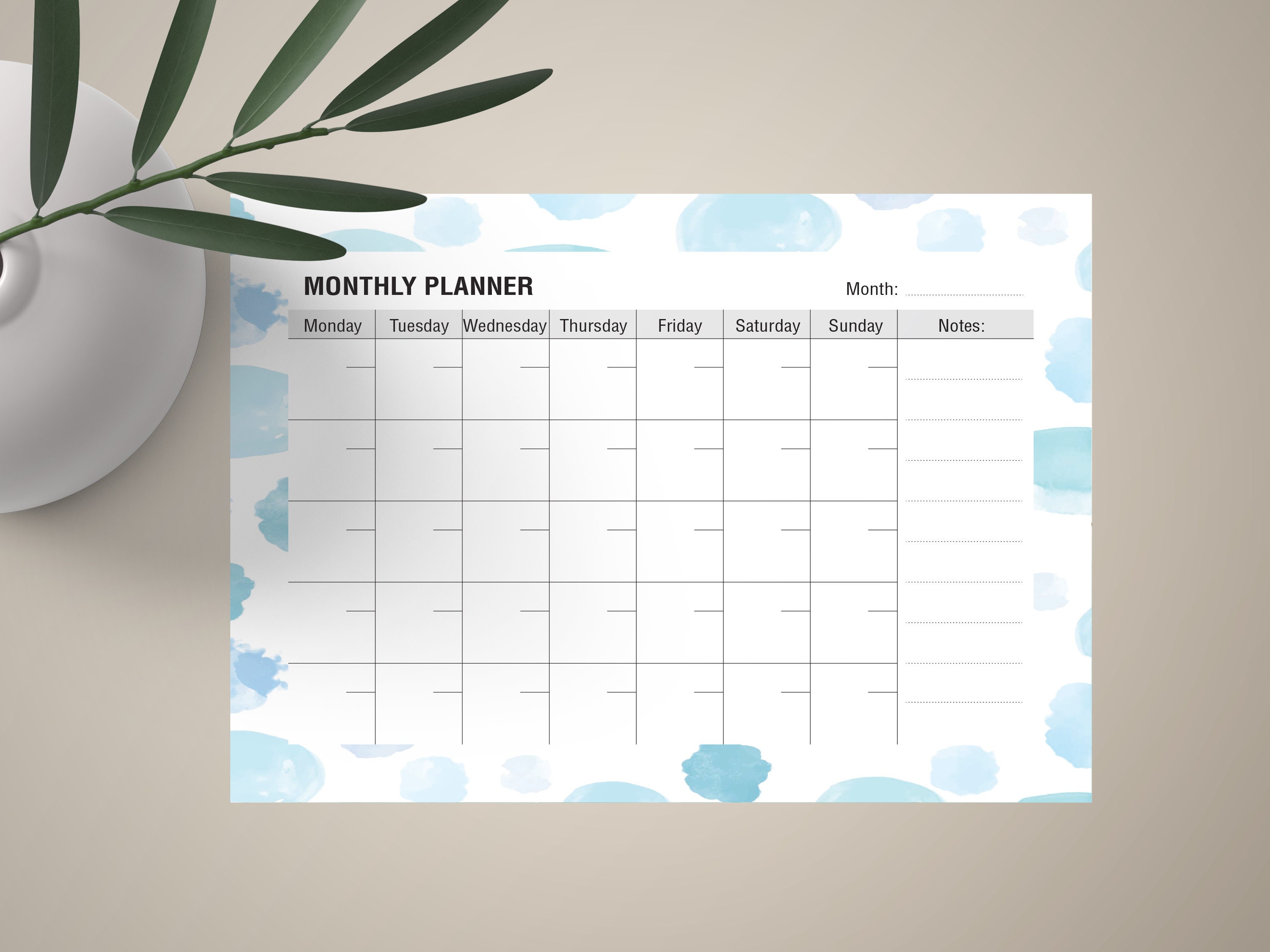 MONTHLY ACTIVITY PLANNER. Monthly planner. Planner. Calendar | Etsy