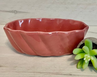 Vintage California U.S.A. Pottery Indoor Planter- Raspberry Sherbet Color retro 1950’s