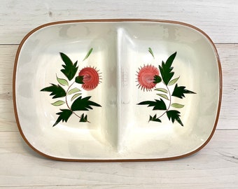 Vintage Stangl Pottery Divided Dish “Thistle” Pattern by Kay Hackett