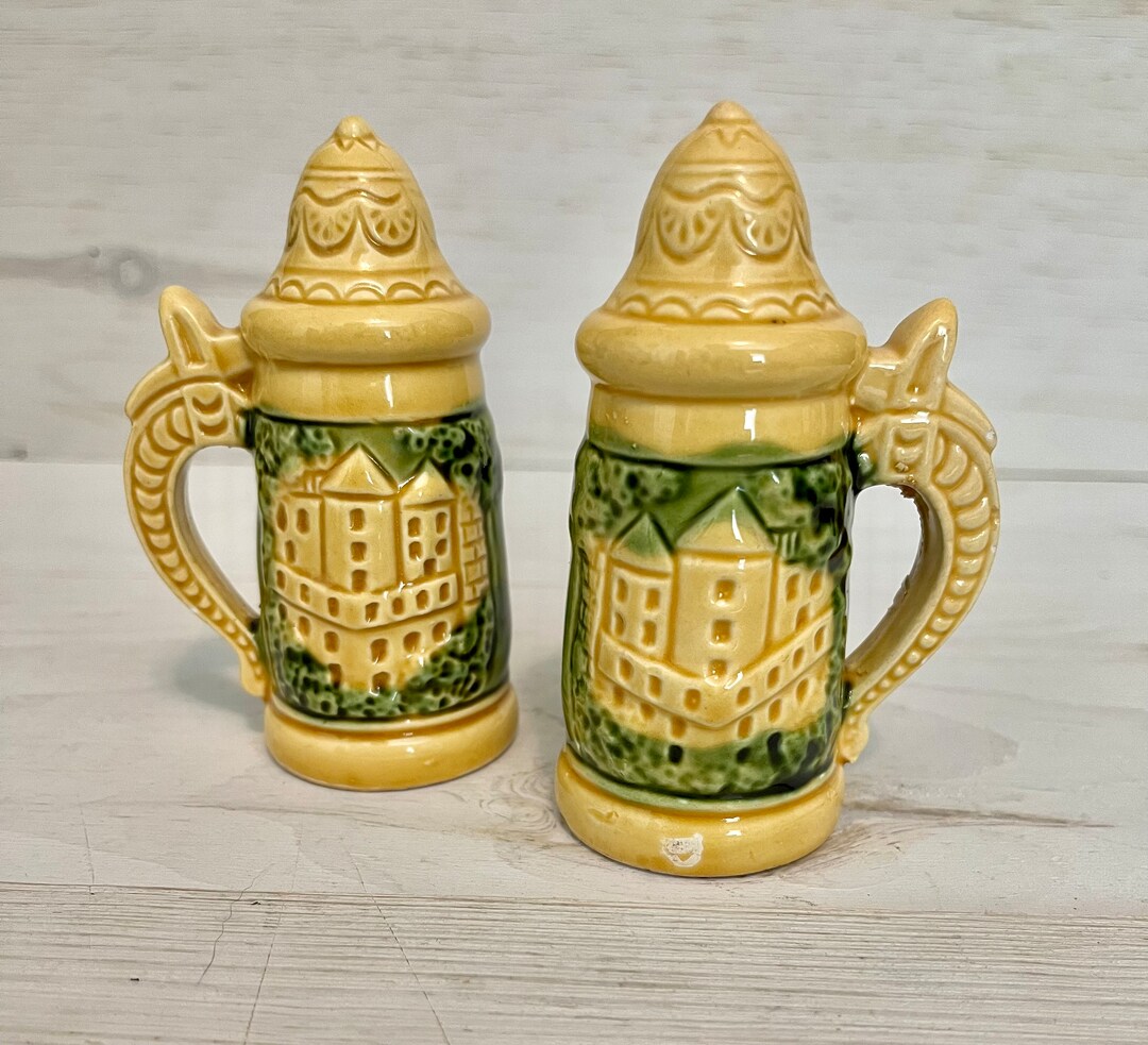 Vintage Ceramic beer Stein Salt and Pepper Shaker Set Etsy
