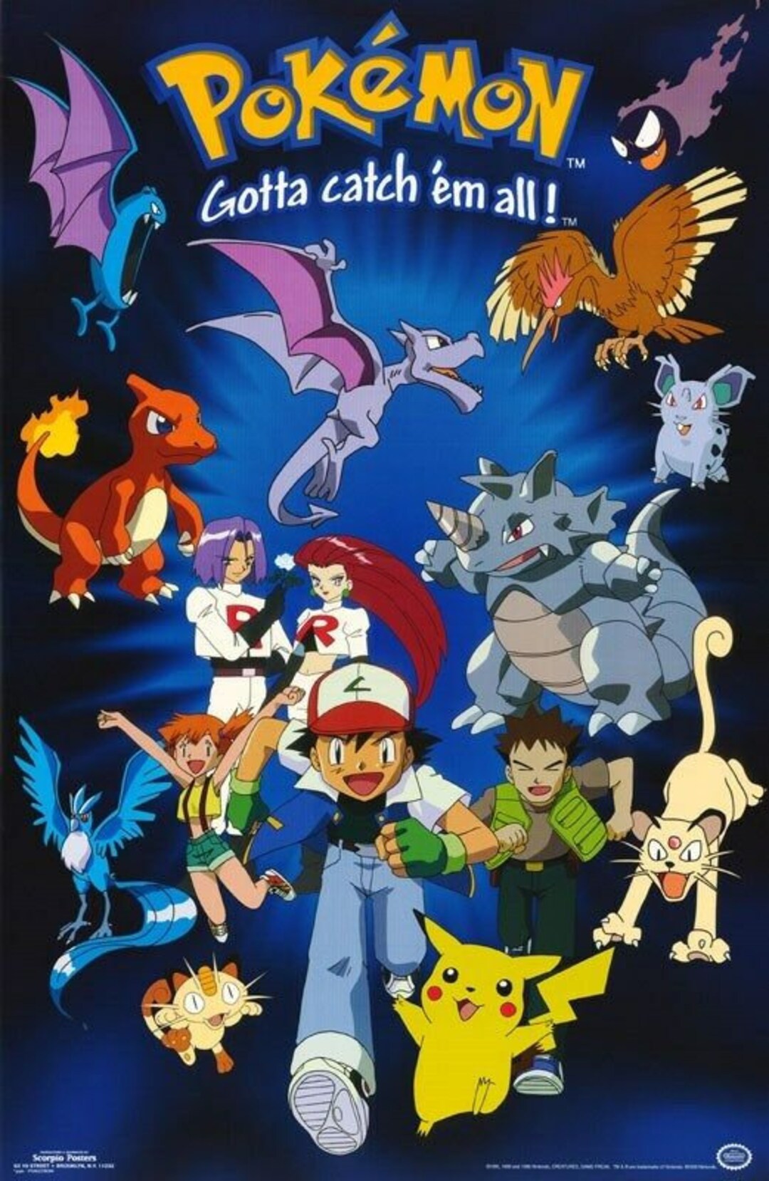 RARE Original Vintage 1995 Pokemon Cartoon TV Show Poster -  UK