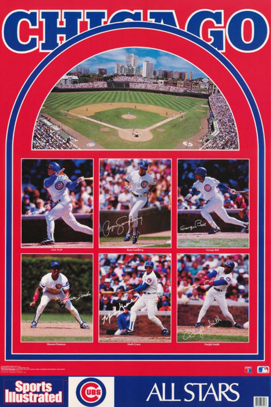 RARE Original Vintage 1991 Chicago Cubs All Stars MLB Baseball Etsy