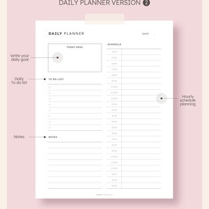 Hourly Daily Planner Printable Day Organizer Inserts To do | Etsy