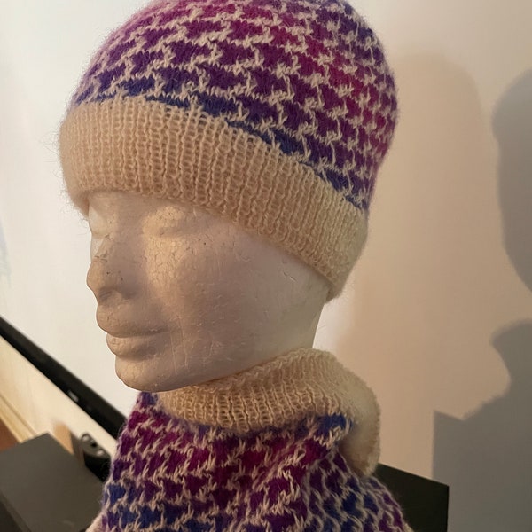 Hand Knitted Cowl & Beanie Set