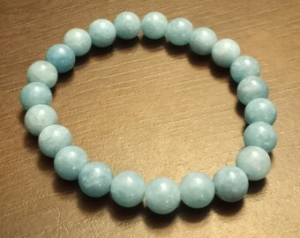 Pulsera con cuentas de calcedonia azul