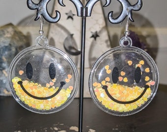 Brincos Glitter Smiley Face
