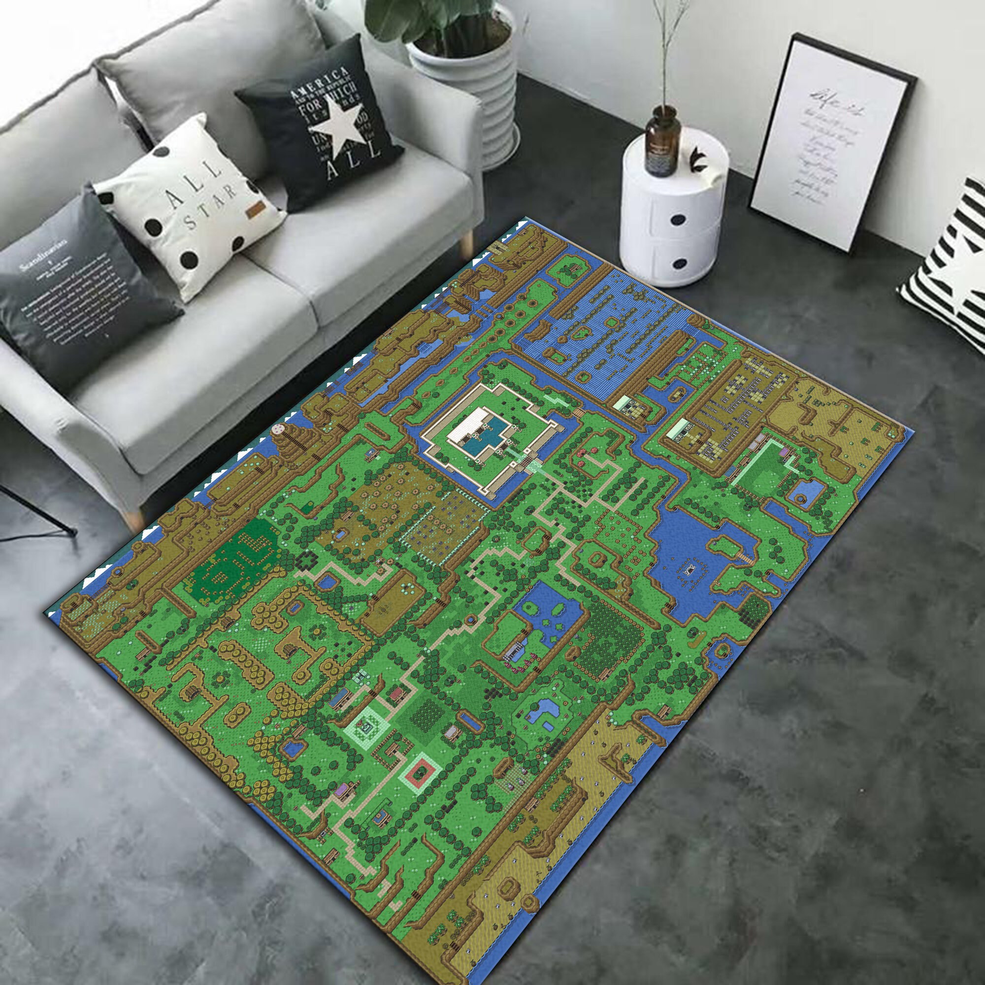 The Legend of Zelda Link's Awakening Full Map Rug Office Etsy