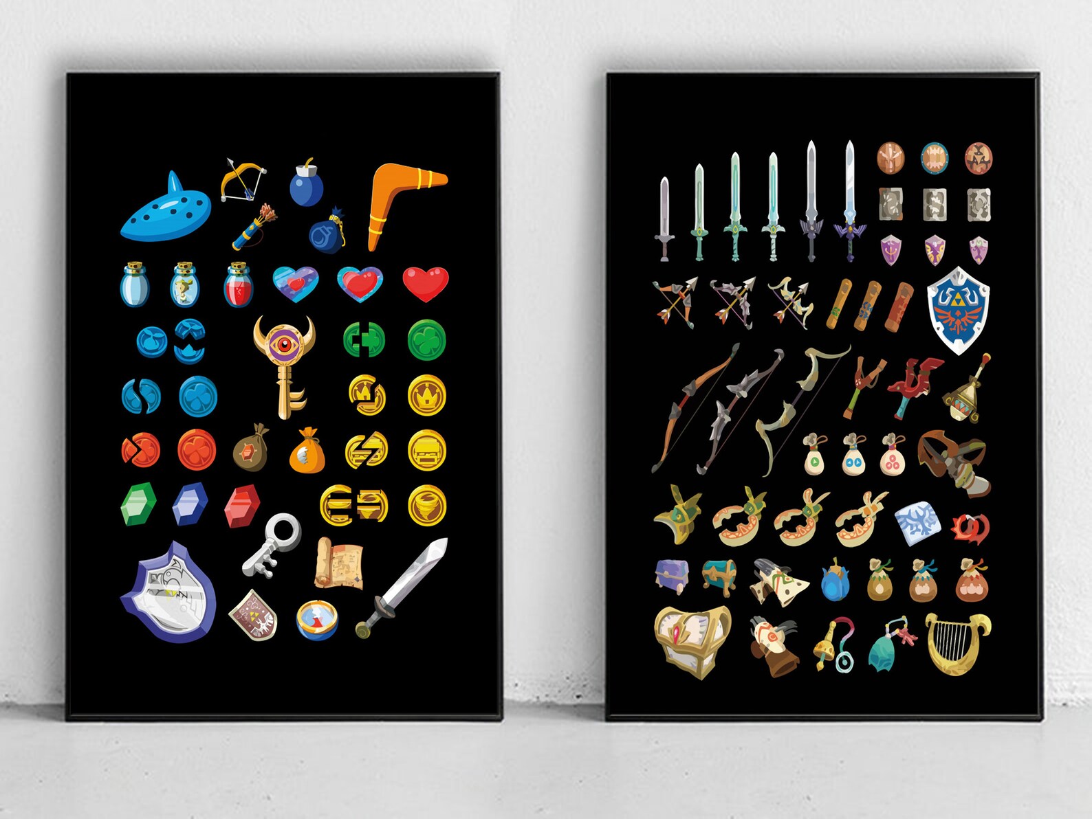 Zelda Breath of the Wild item inventory Set of 2 Prints Etsy
