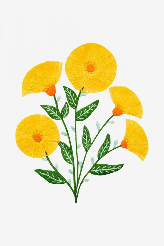Flowers embroidery pattern beginner embroidery pattern pdf | Etsy