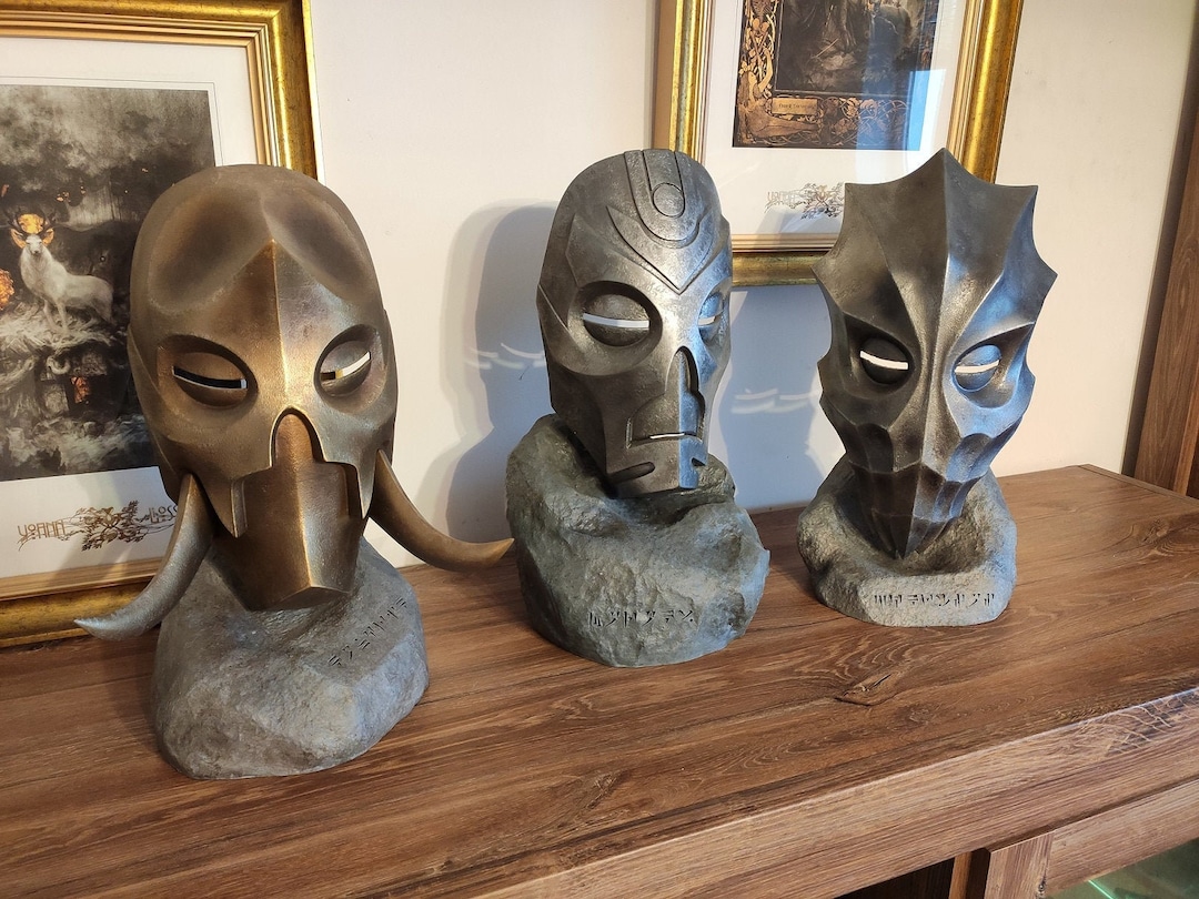 Dragon Priest Mask Bundle - Zahkriisos, Konahrik Morokei 3D File