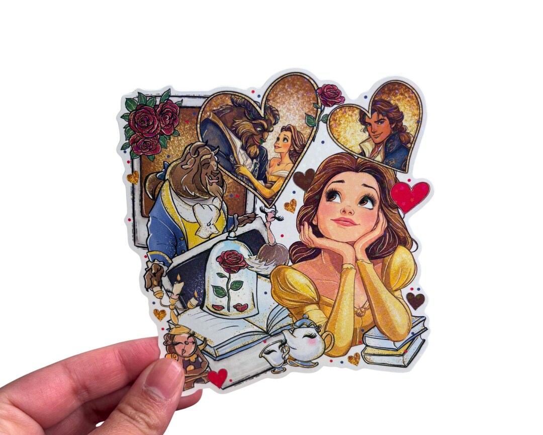 Bell Sticker Princess Princess Belle Vinyl Sticker | Beauty and the Beast Inspired - Etsy
