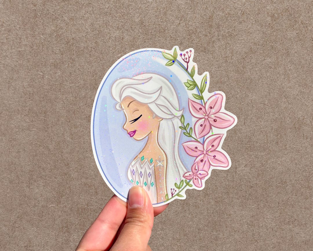 Holographic Elsa Sticker: Frozen Inspired Decal - Etsy