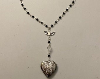 Sad girl Valentines keychainnecklace GOTH