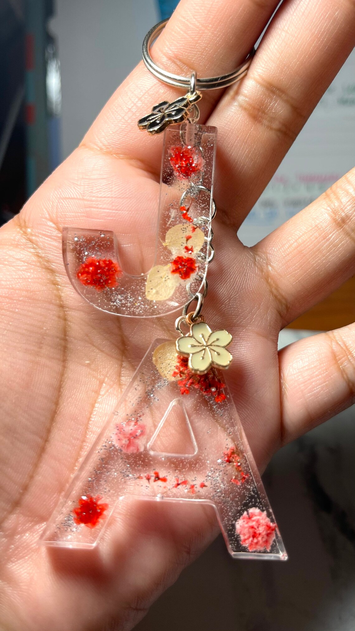 Red themed keychain Etsy