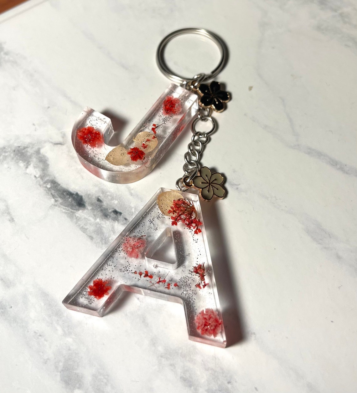 Red themed keychain Etsy