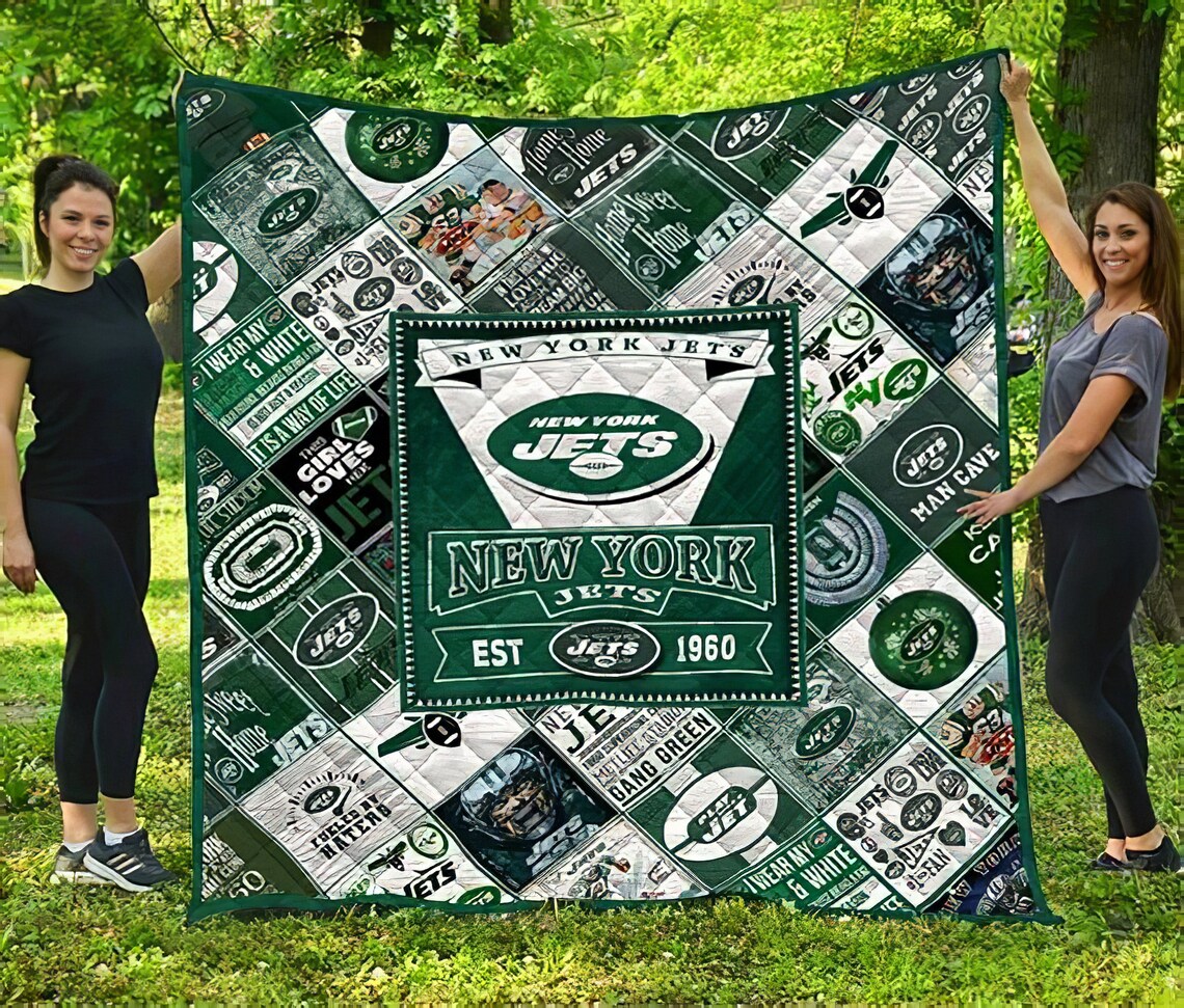 New York Jets Quilt Blanket New York Jets NFL fleece blanket Etsy