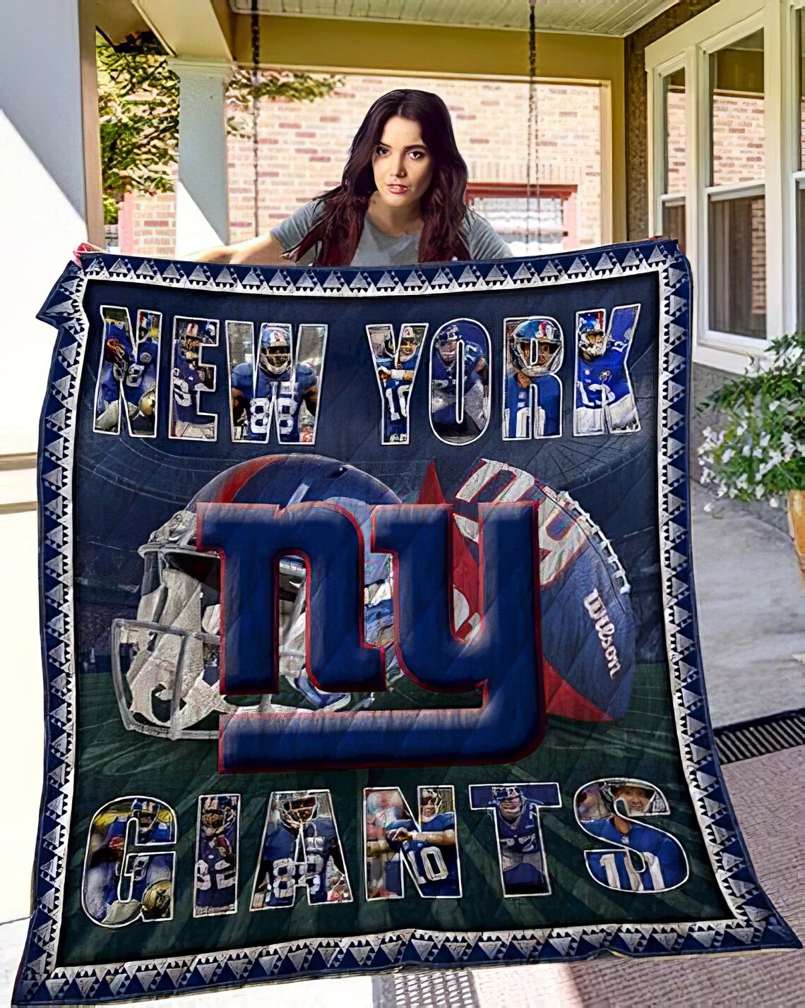 New York Giants Quilt Blanket New York Giants NFL fleece Etsy