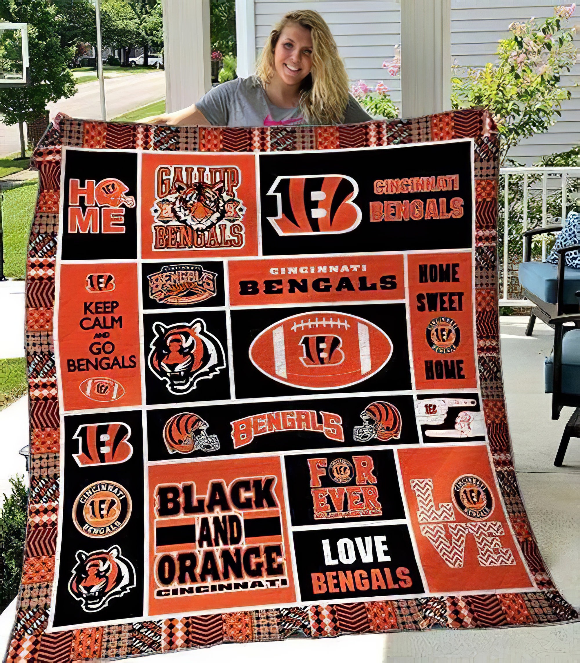 Cincinnati Bengals Quilt Blankets Cincinnati Bengals NFL Etsy