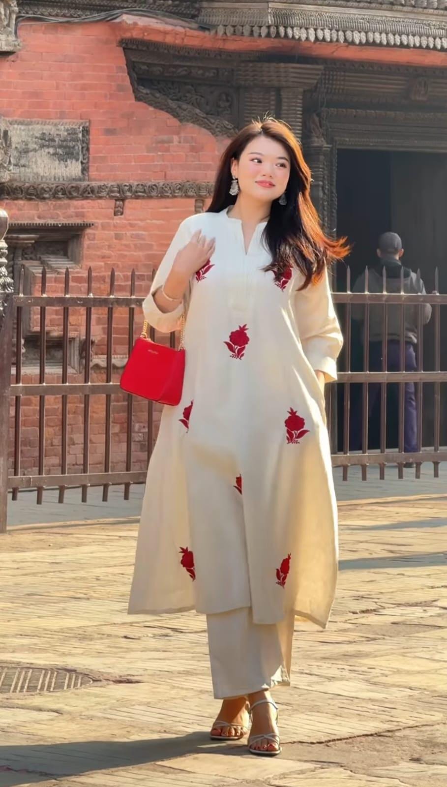 Red Kurti Set main image 1