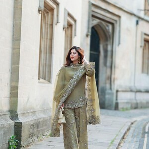 Designer Heavy Embroidery Sequence Work Top-Sharara And Dupatta Set Fully Stitched Ready To Wear Collection