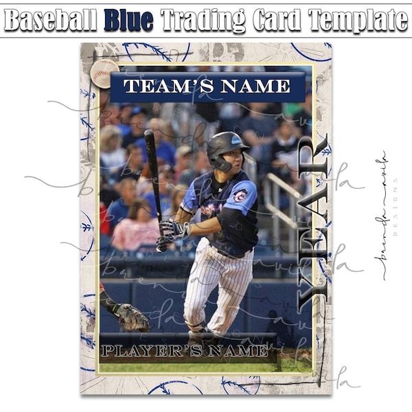 Baseball Card Template Google Slides Etsy