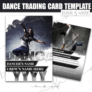 ダンス トレーディング カード テンプレート - 白黒 - Google スライド - 高品質