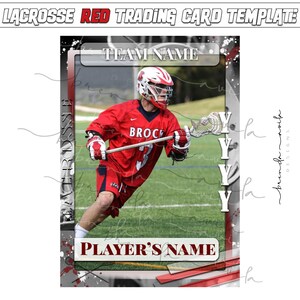 Lacrosse Trading Card Rot Vorlage - Sport - Google Slides