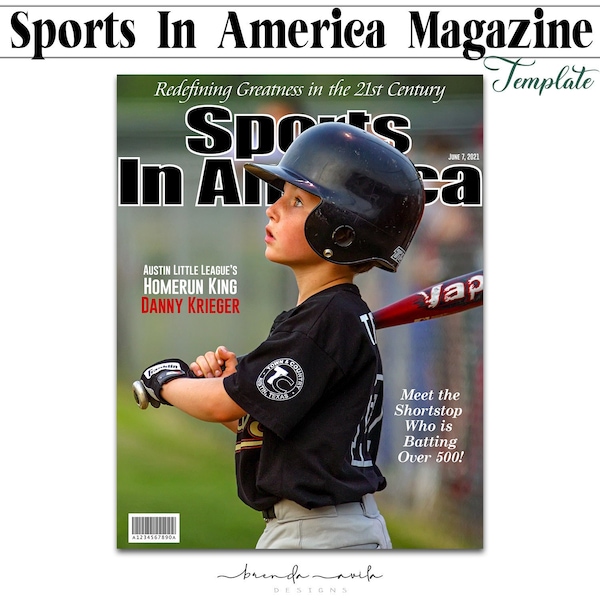 Sports In America- Magazine Cover Template- Custom- Google Slides