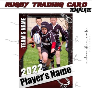 Modèle de carte de rugby à collectionner - Rouge et noir - Haute qualité - Google Slides