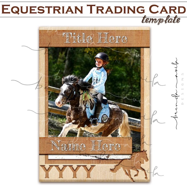 Equestrian Trading Card- Template- Editable-High Quality