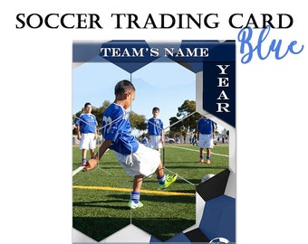 Blue Soccer Trading Card- GoogleSlides- Template- Sports