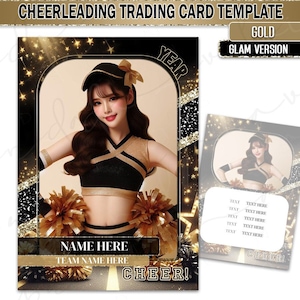 Cheerleading Trading Card -Glam Version - Gold - Google Slides- High Quality- Sports