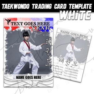 Taekwondo Sports Card- White Belt- Google Slides- Sports- Edit