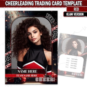 Cheerleading Trading Card Template- Glam Version - Google Slides- Sports- Edit