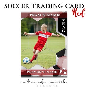 Cartes de football rouges à collectionner - GoogleSlides - Modèle - Sports